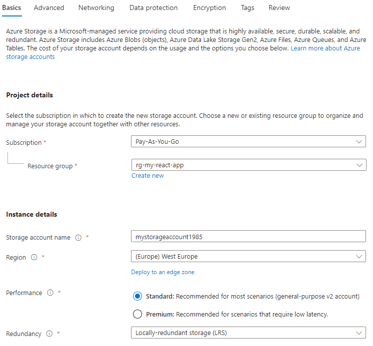 azure-storage-account-creation